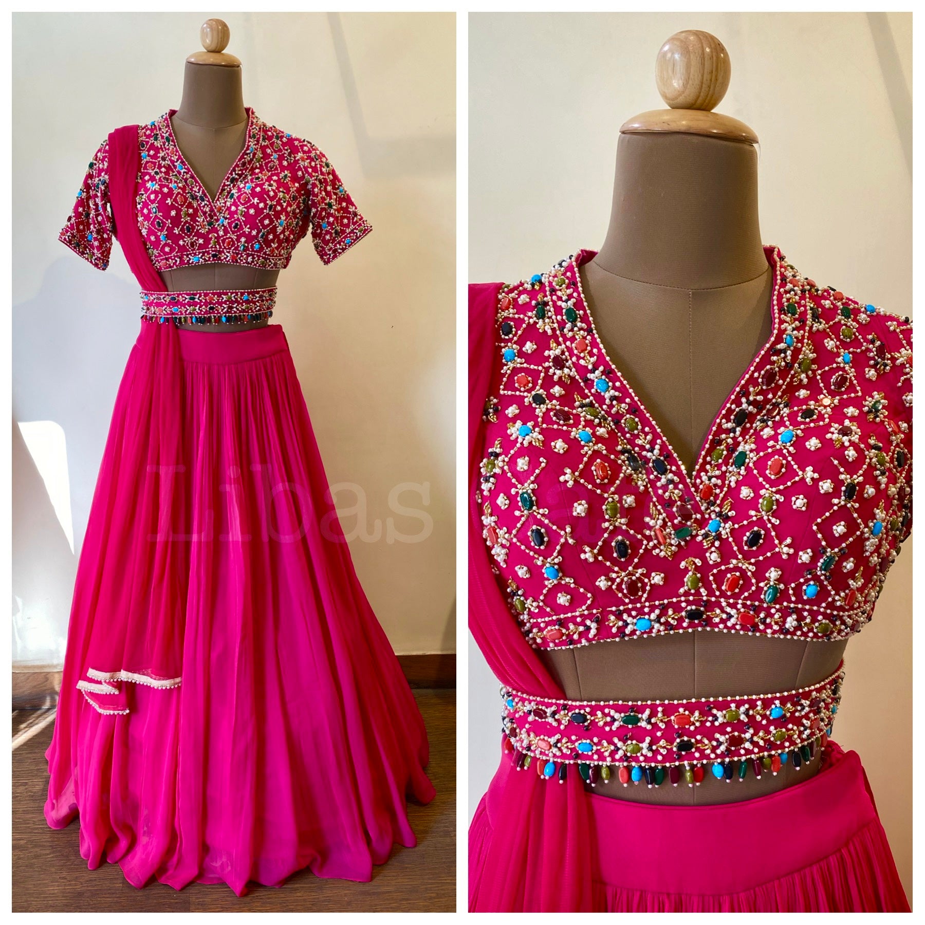 Pink Belt Lehenga